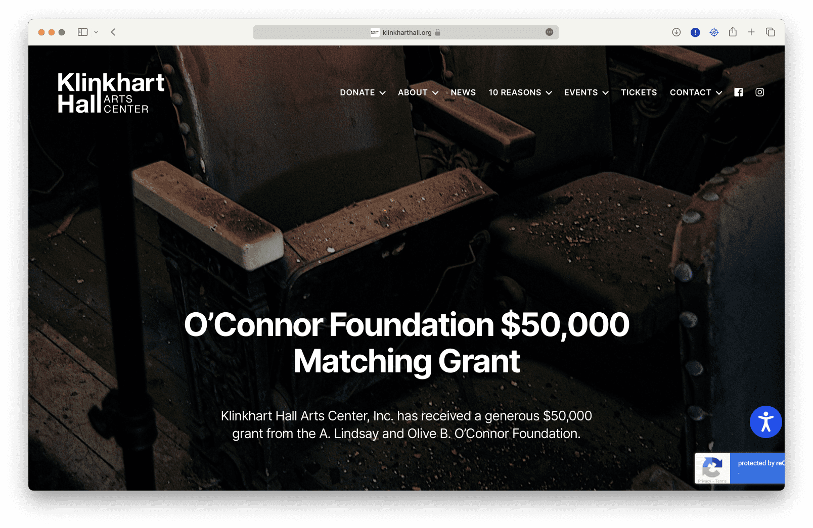 The website for Klinkhart Hall in Sharon Springs NY