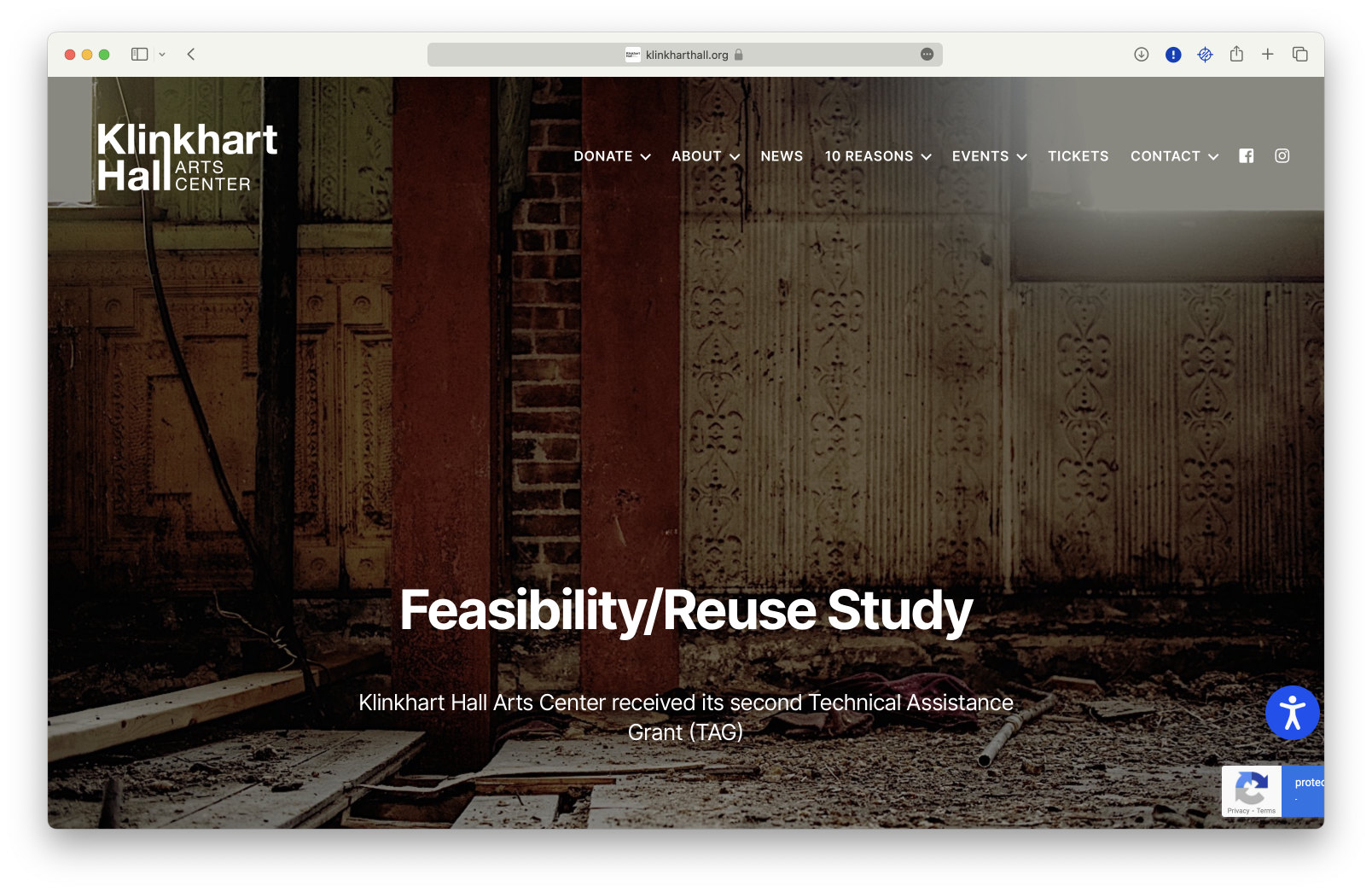 Klinkhart Hall page about feasibility/reuse study.
