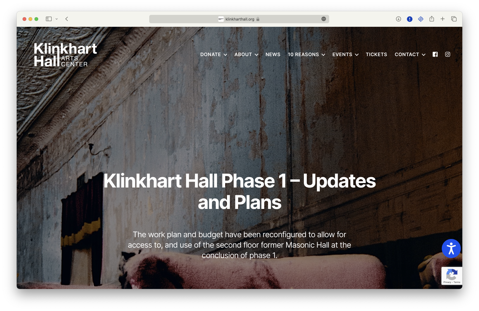 Klinkhart Hall phase 1 updates and plans.