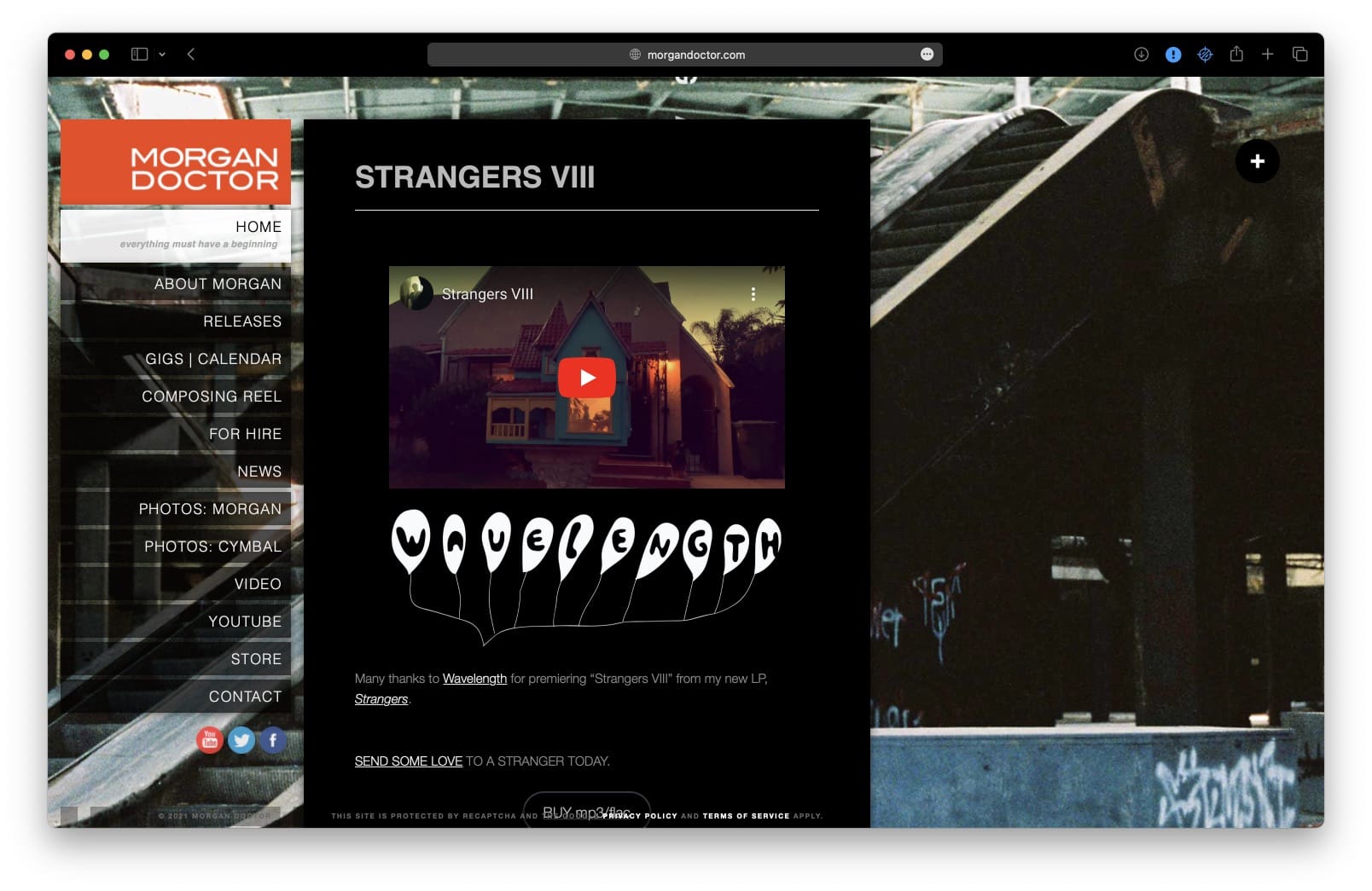A screen shot of a website with an image of an industrial space