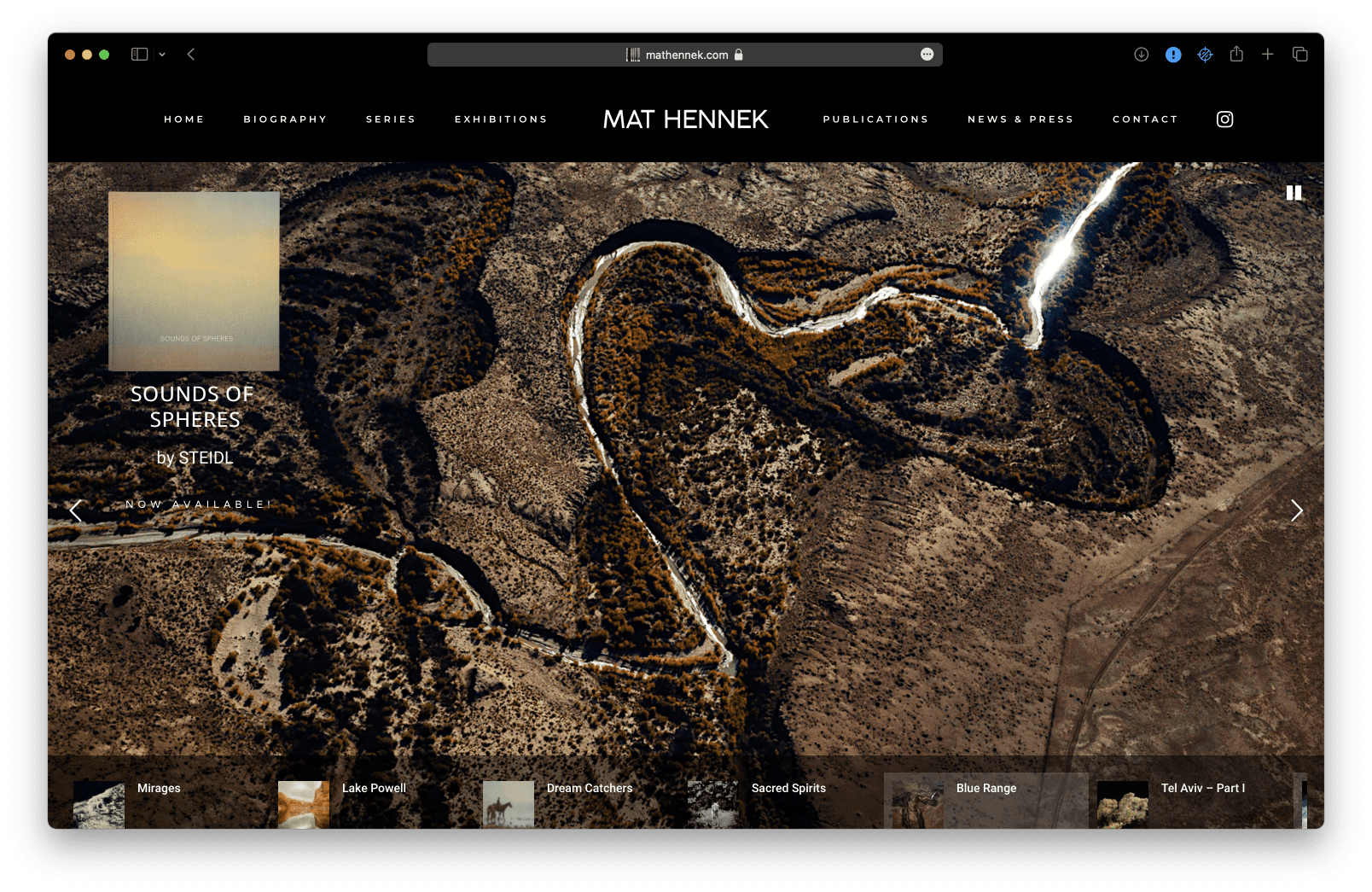 A screen shot of a website with a map of a river.